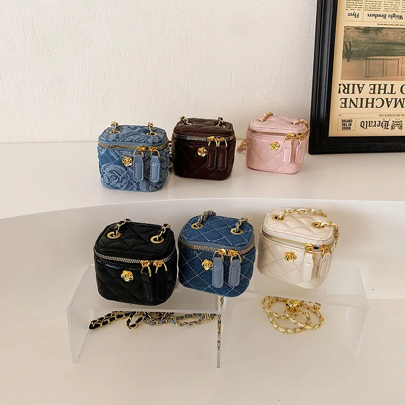 Retro autumn winternew arrivalkidstweed style golden ball camellia mini diagonal small bag for women 4