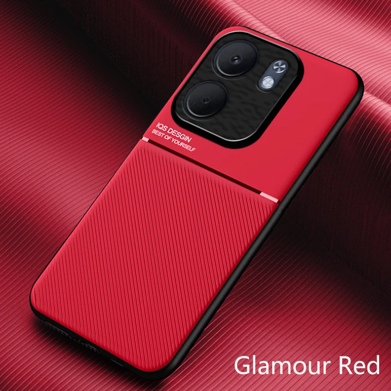 Shockproof Magnetic Car Holder Leather Silicone Phone Case