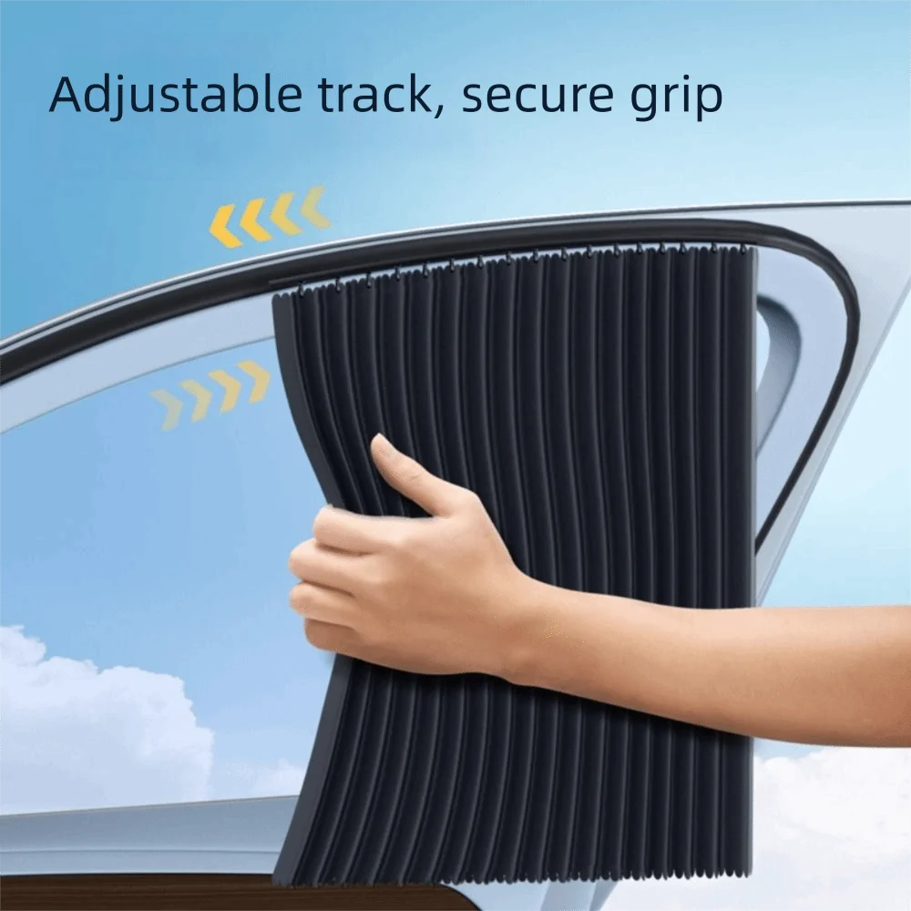 Smooth Sliding Track Car Window Sun Shade - Durable, UV-Protective & Heat-Insulating Fabric