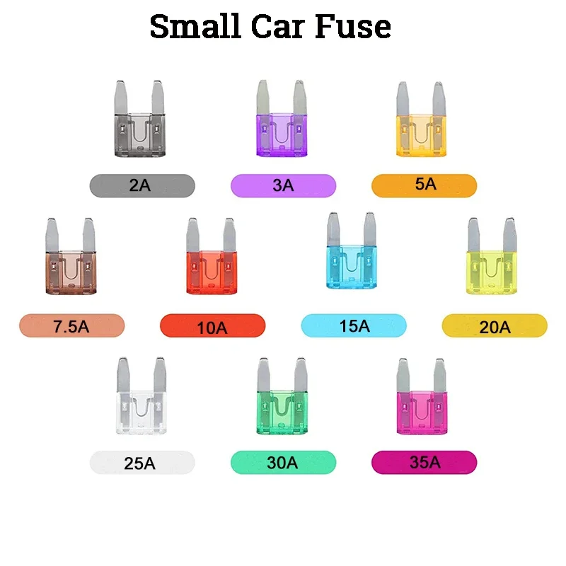 Aluminum car blade fuse kit 10/50/100pcs for car boat auto accessories 3A 5A 7.5A 10A 15A 20A 25A 30A 35A 40A