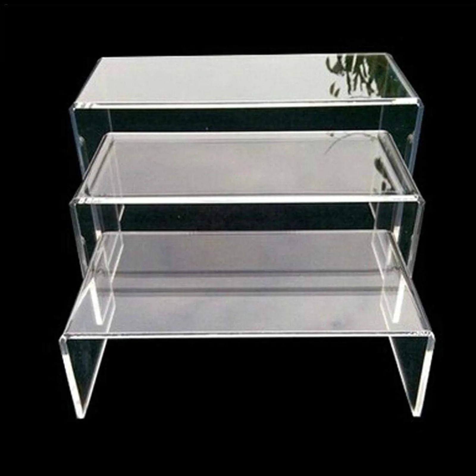 U-shaped Acrylic Display Risers Steps Acrylic Display Stand Anti-Corrosion Clear Showcase Shelf for Figure Collection
