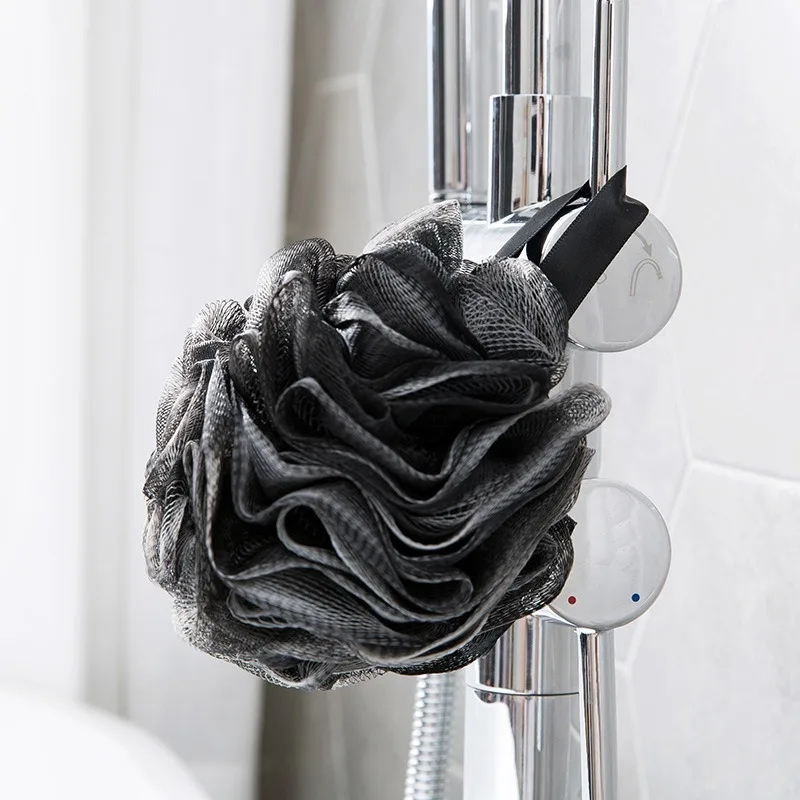 Soft Lufa Shower Sponge - Black - Dead Skin, Gives Glowing Skin - PE Skin-friendly Bath Ball for Home & Dormitory 5