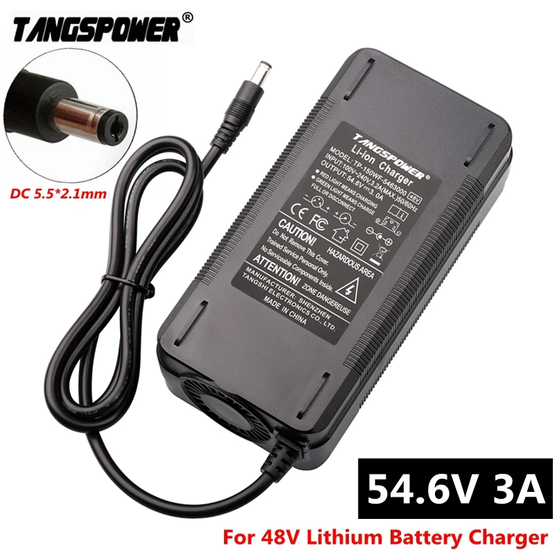 Battery Charger 54.6V 3A For Kugoo C1 13S 48V Li-ion Pack 150W With Fan charger adapter battery charger battery charger adapter