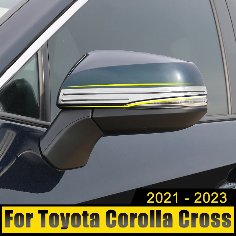 Per Toyota Corolla Cross Xg10 2021 2022 2023 Hybrid Stainless Steel Car Specchietto Retrovisore Laterale Modanatura Copertura Trim Strip Stickers