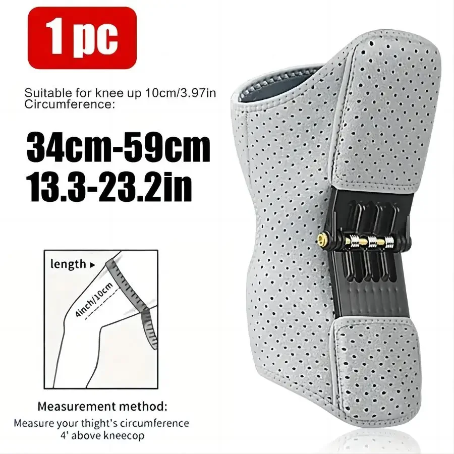 ZHUOHUA Knee Booster For Running Cycling & Hiking Breathable Support With Spring-Loaded Patella Strap Lace-Up Closure 1Pc