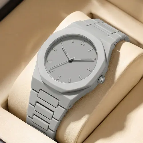 1pc All-Black Metal Chain Watch with Octagonal Bezel, Unique Markings, Simple and Stylish, Unisex, Trendy and Versatile - Image 20