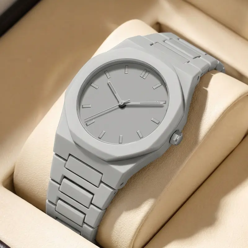 1pc All-Black Metal Chain Watch with Octagonal Bezel, Unique Markings, Simple and Stylish, Unisex, Trendy and Versatile - Image 20