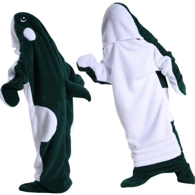 Cartoon Whale Blanket Cover Sleeping Bag Pajamas Office Nap Suits Adult Jumpsuit Winter Shawl for Homewear Couple Party Costumes