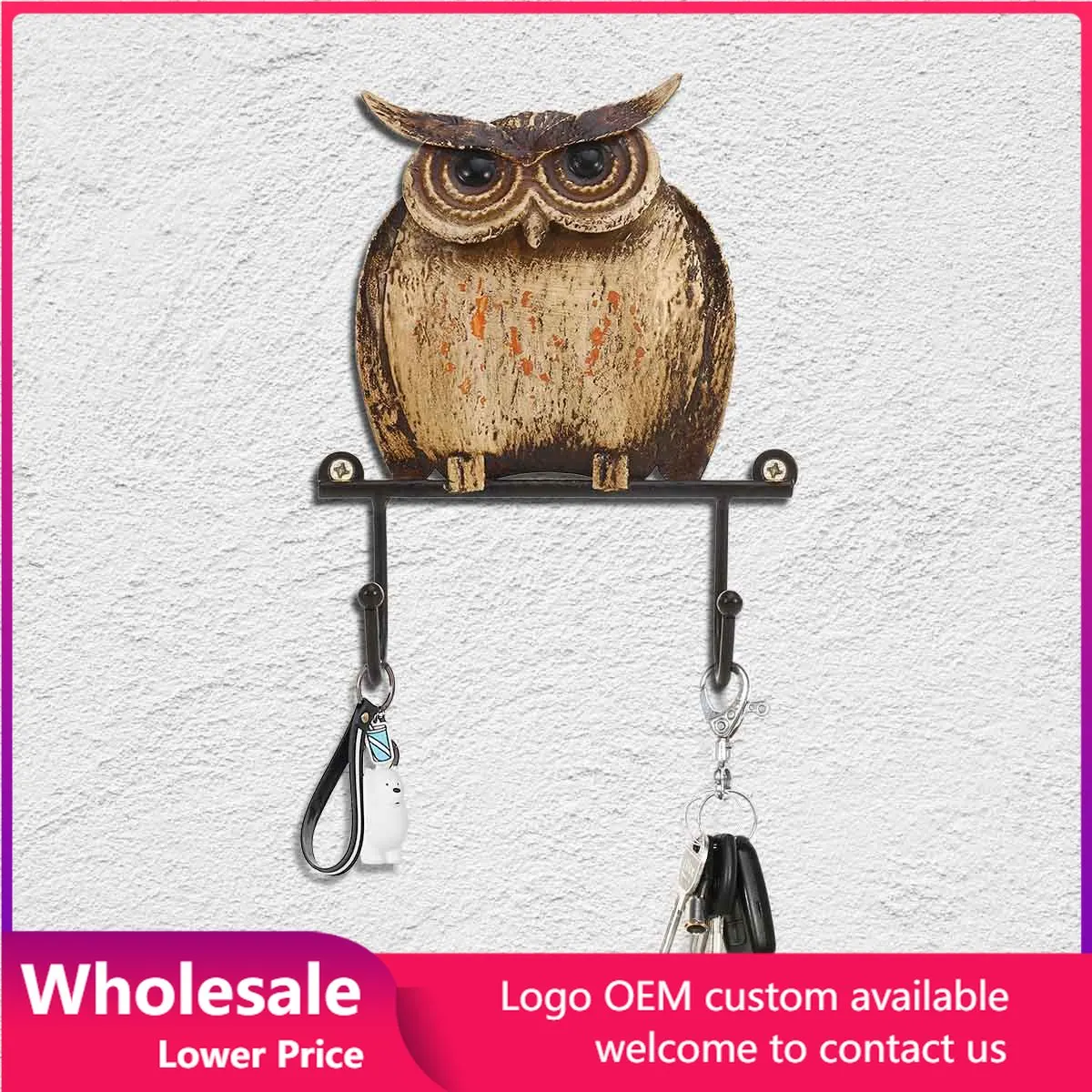 

Metal Iron Hooks For Hanging Animal Owl Shaped Retro Living Room Wall Hanger Decorative Hooks Key Holder Wall Minimalist Hanger