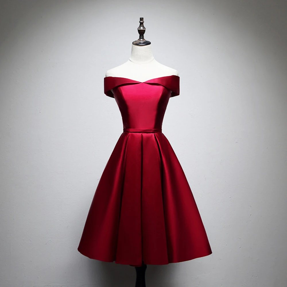 A-Line Cocktail Dresses Formal Occasion Dress Homecoming Party Dress Off The Shoulder Satin Short Evening Party Gowns evening dresses cocktail dress