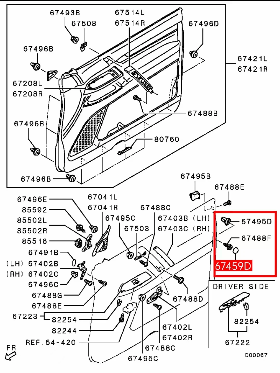Front Door Trim Screw Cover Kit For Mitsubishi PAJERO V73 V77 V93 V97 MR532127 MR532128 MR402298 MS480010
