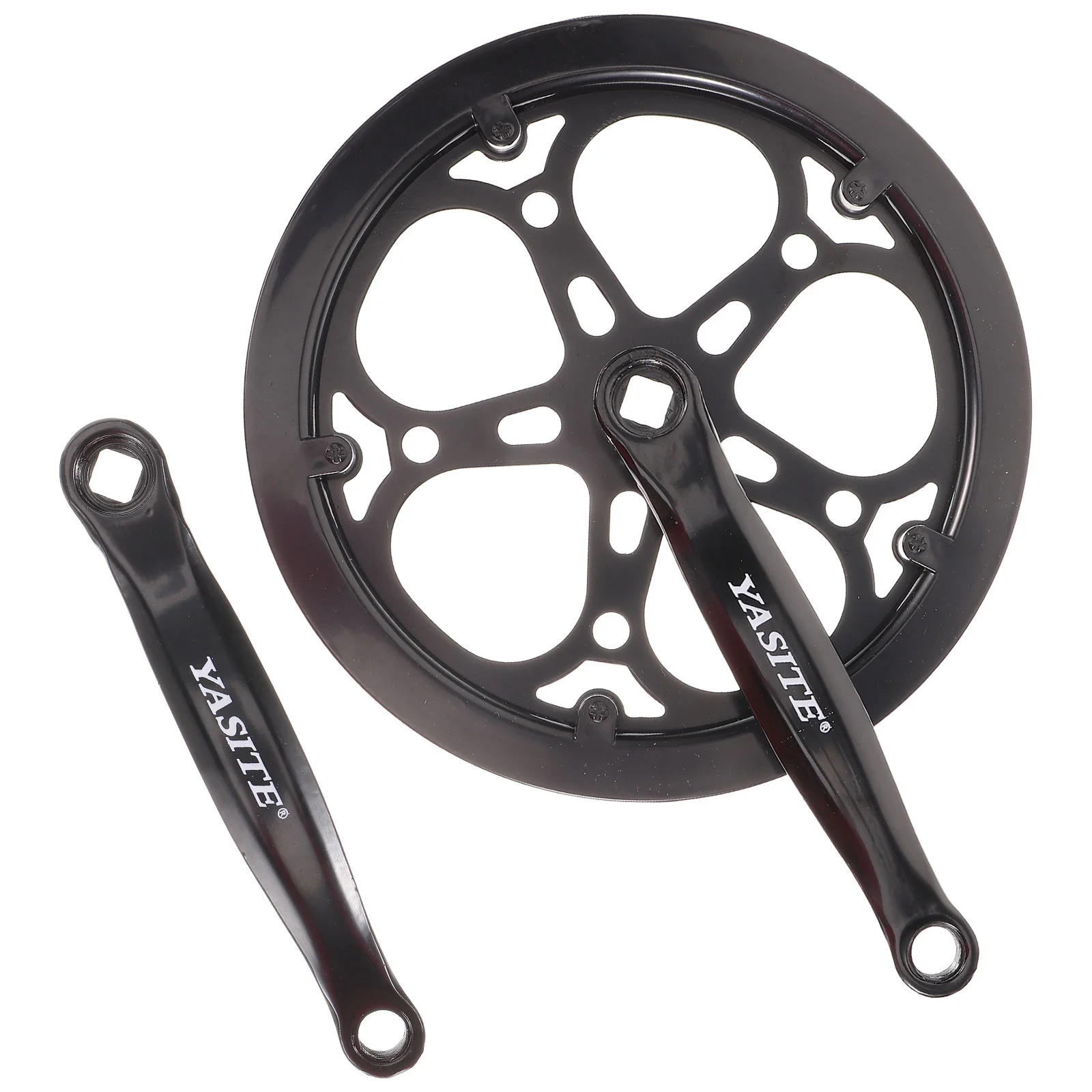 

Single Chain Wheel with Hand Crank Bicycle Crankset Bikes Replacement Accessories