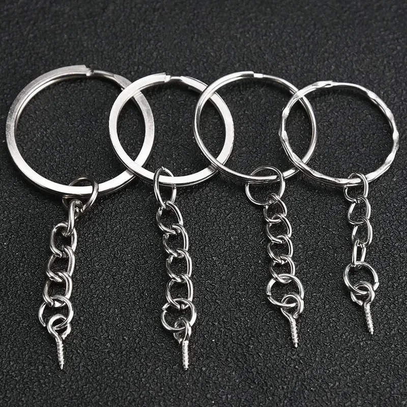 Llaveros con anillo dividido, cadenas de enlace, llaveros de coche, colgantes, adornos, anillo de soporte, accesorios de llavero de cadena DIY