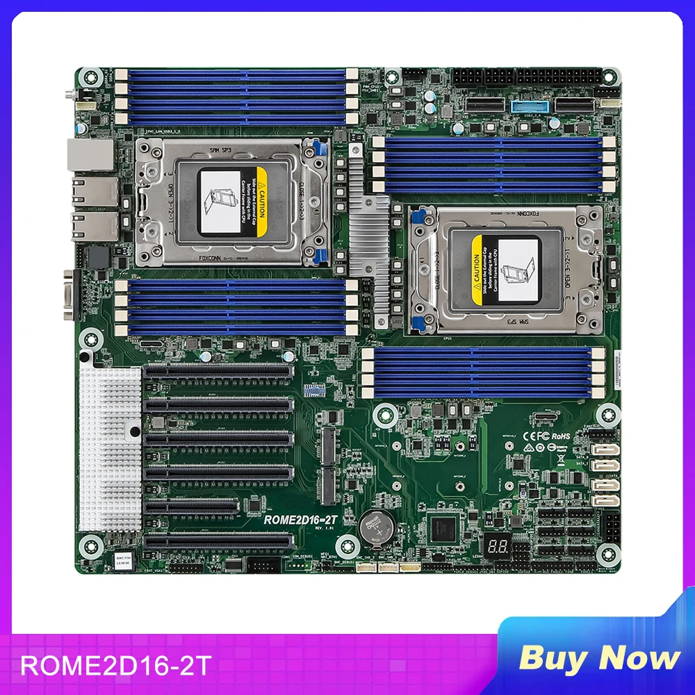 

ROME2D16-2T For Asrock Server Motherboard Support For 7002 7003 DDR4 E-ATX Mainboard