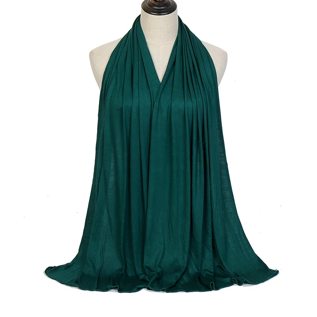 Écharpe Hijab en Jersey de coton Modal de qualité supérieure, châle musulman Long, Turban doux uni, bandeau pour femmes, bandeau africain 170x60cm