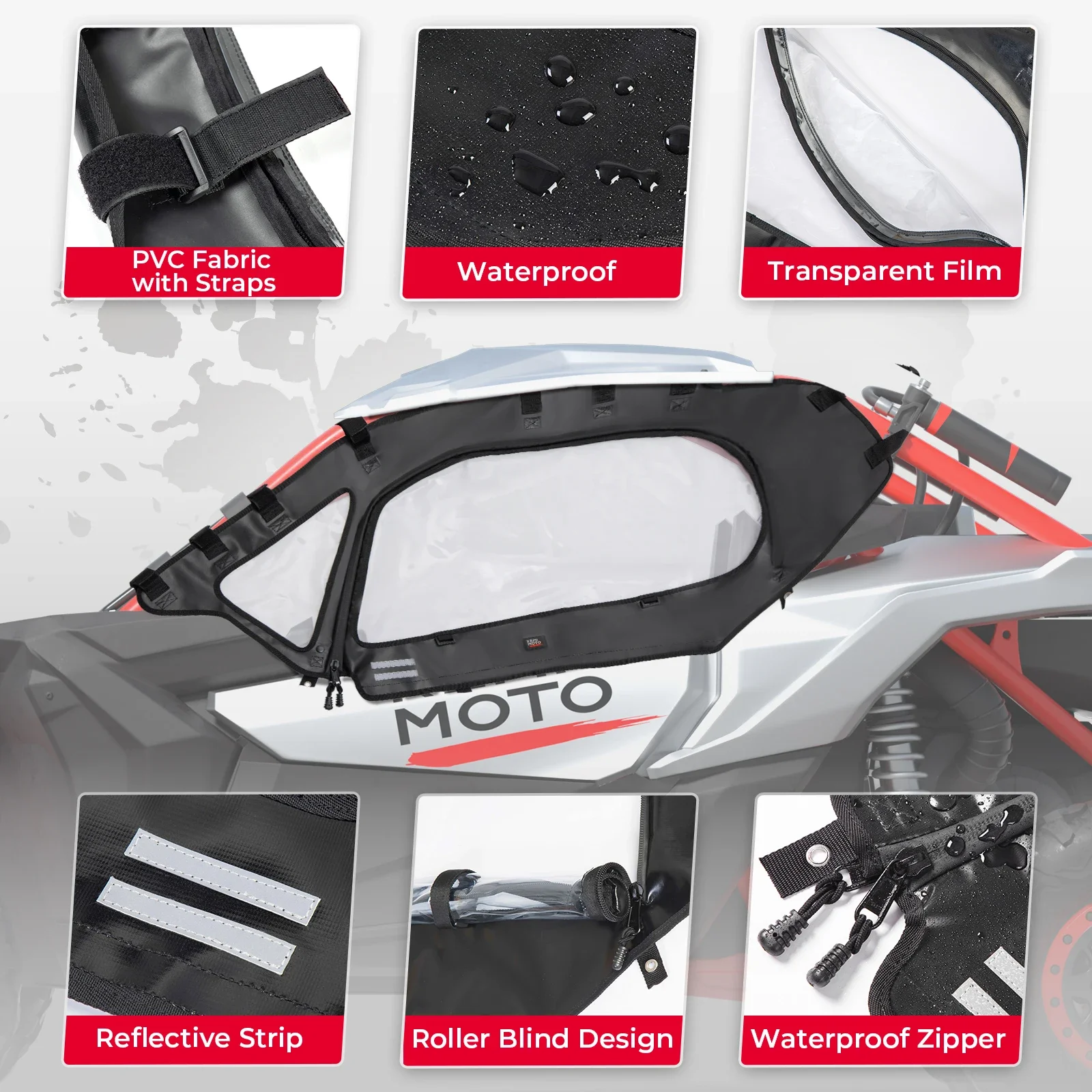KEMIMOTO UTV 소프트 어퍼 문짝 세트 키트, 캔암 매버릭 X3 R RR 900 HO 4x4 XRC XMR XRS DS RS 터보 DPS 2017-2024 2 인용