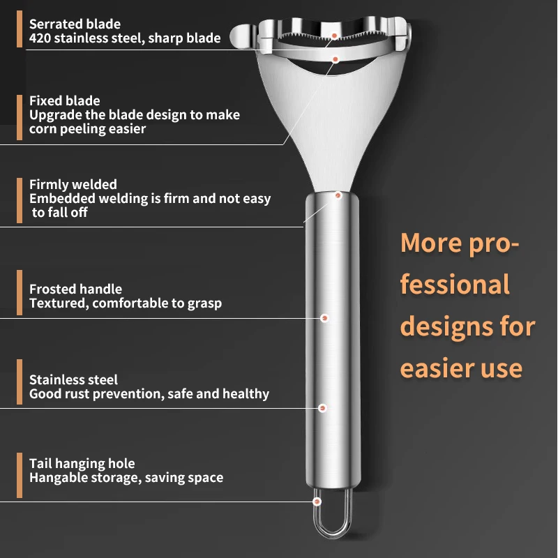 Corn Thresher Stainless Steel Peeling Corn Tool Kitchen Manual Kernel Stripper Labor Saving Convenient Grater vegetable stripper