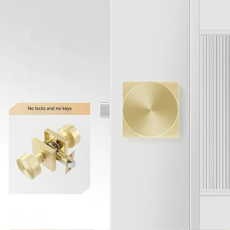 Gold Interior Door Knobs Heavy Duty Square Designs Door Knobs Modern Upgrades for Bedroom & Bathroom Privacy 37JD