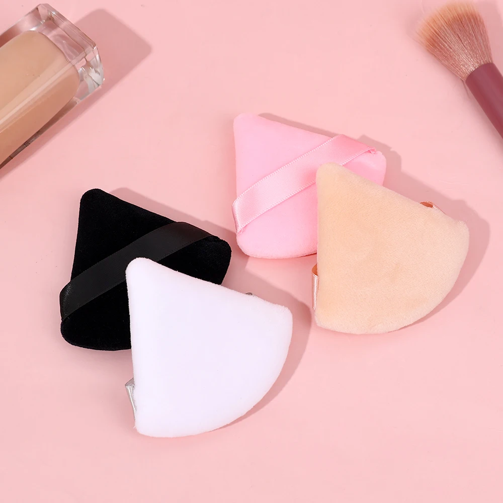 1/20pcs Ultra-Soft Face Loose Powder Puffs Triangle Velvet Facial Beauty Makeup Tools Cosmetic Black Pink Foundation Sponge 5
