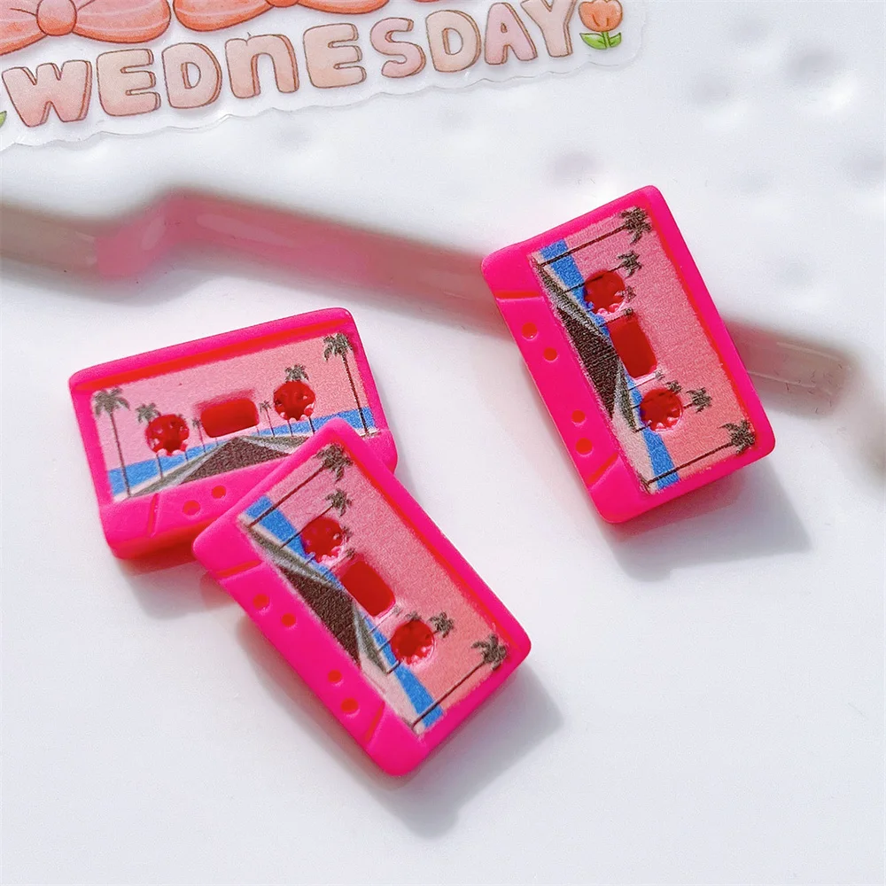 10Pcs Resin Simulation Retro Cassette Tape Creative DIY Miniature Home Arts Decoration Material Storage Box Phone Case Accessory