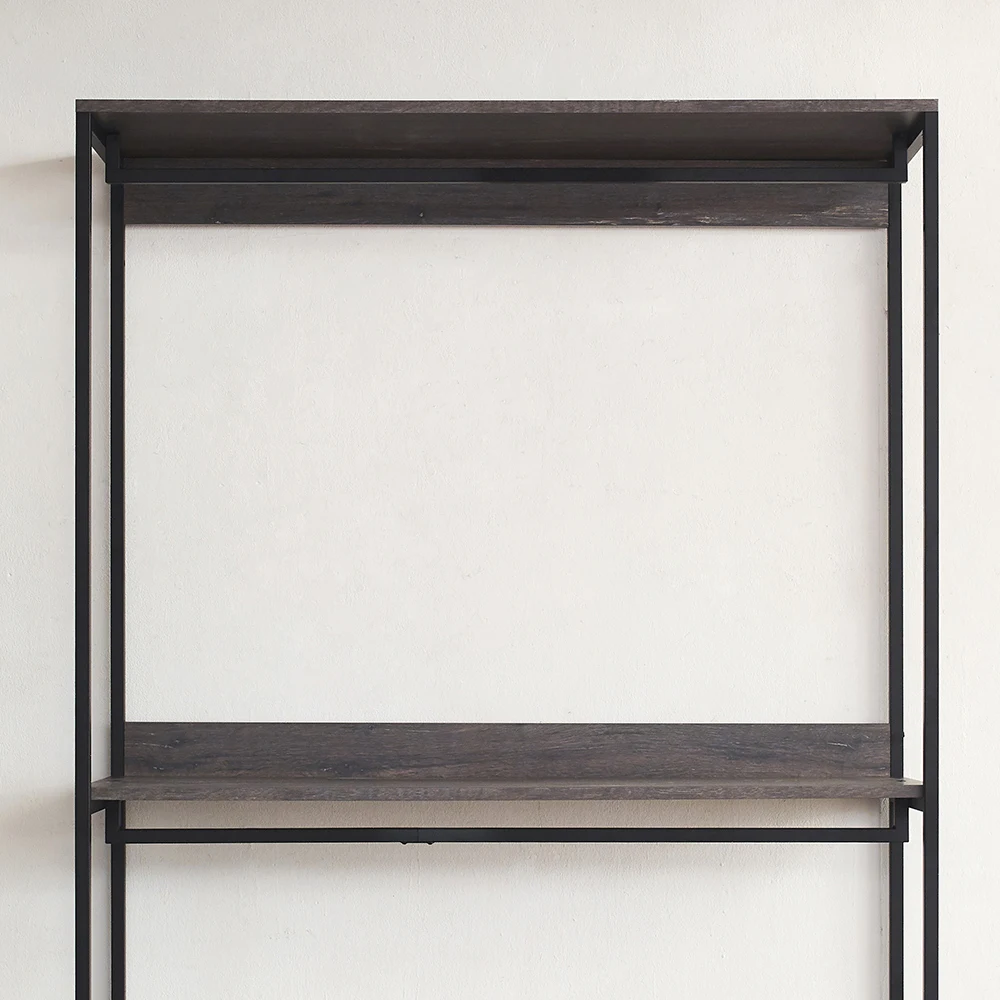 Monica 47" Farmhouse Wood Walk-in Closet Organizer - Rustic Gray Shelf 2