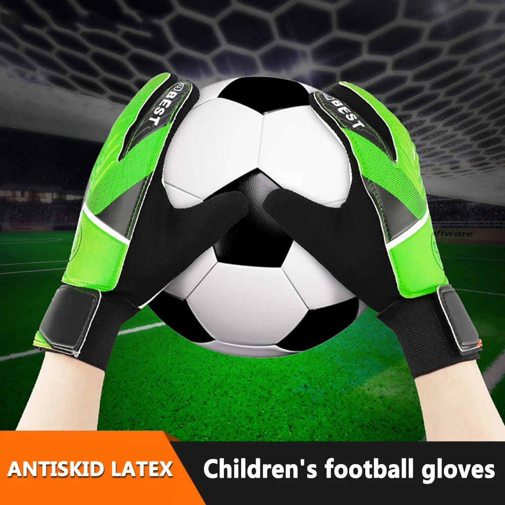 Goalkeeper Gloves Latex Support Football Match Gloves Full Finger Protection Anti-Slip Waterproof Breathable for Kids Adults