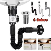 Flip Top Anti-Odor Drain Pipe Set Kitchen Sink Drain Retractable Deodorizing Filter Flexible Downspout Bathroom Anti Clogging 1