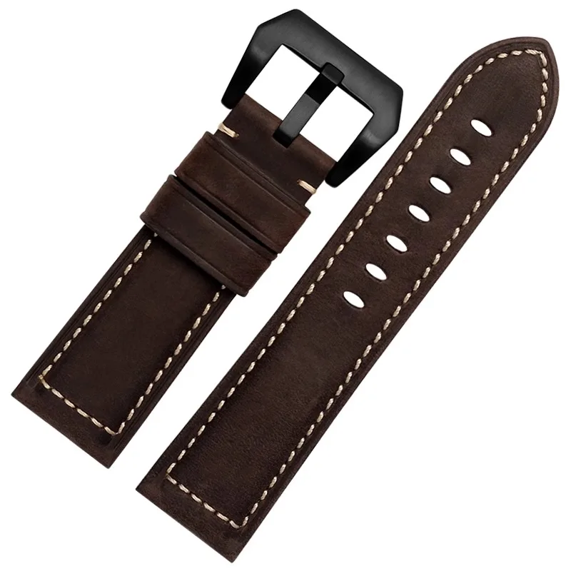 Genuine Cowhide Men's Frosted Handmade Retro Crazy Horse Leather Watch Strap