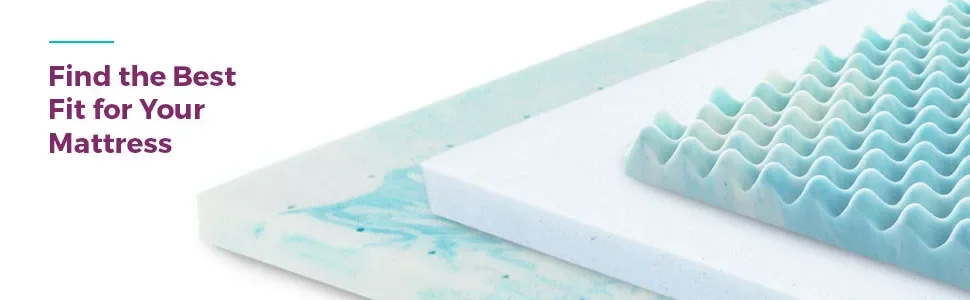 Gel Infused Memory Foam Mattress Topper – Cooling Full Mattress Pad