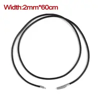 Collier en corde de cire en cuir noir de 2mm, Tube en acier inoxydable, fermoir, bricolage, colliers unisexes, chaîne, accessoires de bijoux, nouveau 6