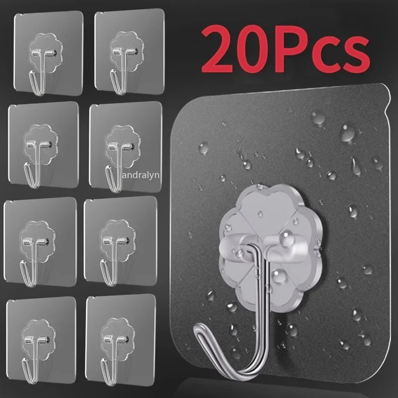 Transparent Self Adhesive Wall Hooks Heavy Duty Multi-Purpose Wall Hook Key Holder Towel Holder Kitchen Bathroom Accessories adhesive hooks wall hanger wall clothes hook kitchen hook towel hook