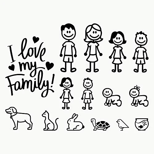 I Love My Family, 5.2 x 3.6 Vinyl Sticker