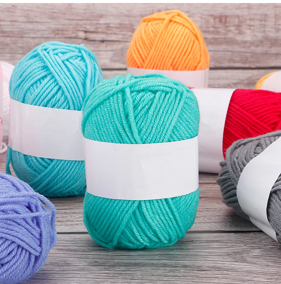 Description Picture 5 of item25(50)pcs/bag 4 Ply Milk Cotton Yarn For Hand Knitting Crocheting Scarves,Sweaters,Shawls,Blankets,Pet Toys,Various Handmade DIY