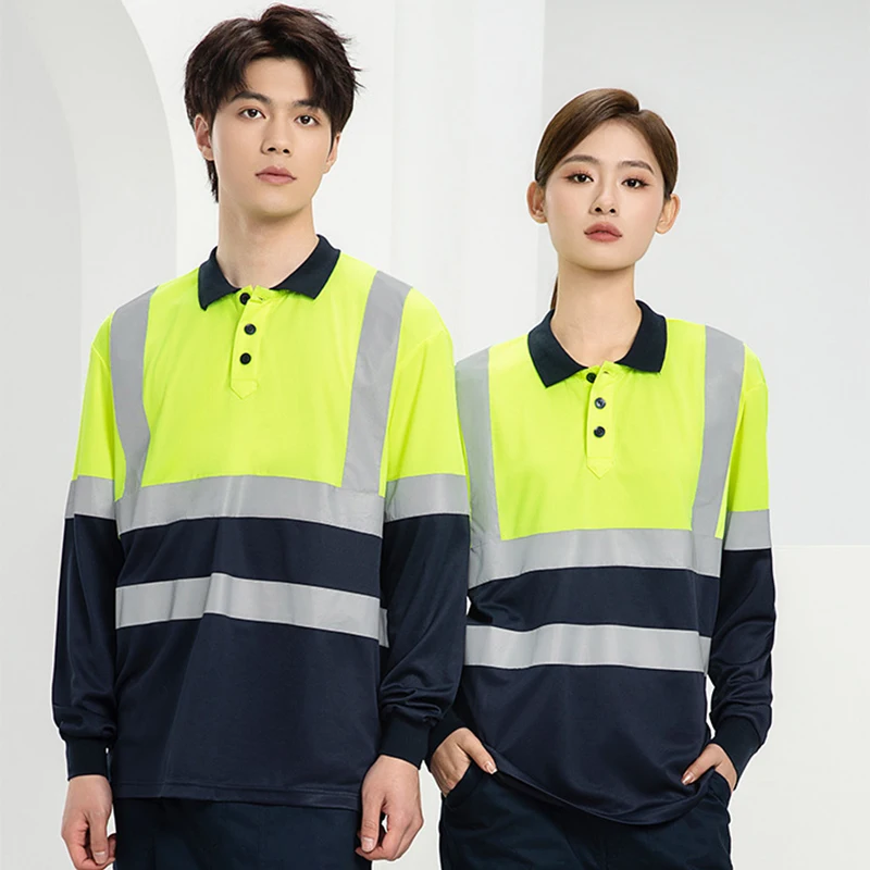 Safety Reflective T shirt High Visibility Working Shirt with Reflection Tapes Road Traffic Construction Security Top