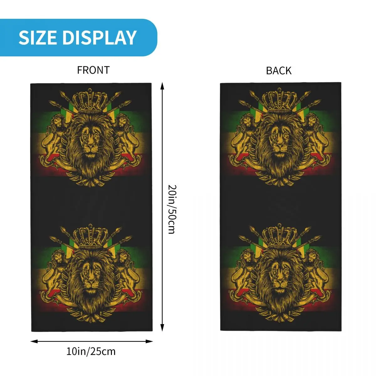 Rastafarian Rasta Lion Winter Headband Neck Warmer Women Men Hiking Hunting Tube Scarf Jamaica Flag Face Bandana Gaiter