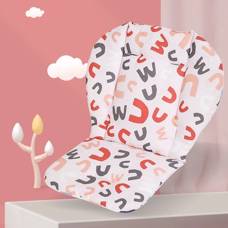 Baby Cushion for High Chair Baby Stroller Seat Mat Cute Animal Pattern Cotton Cushion Soft Double-Sided Thick Breathable
