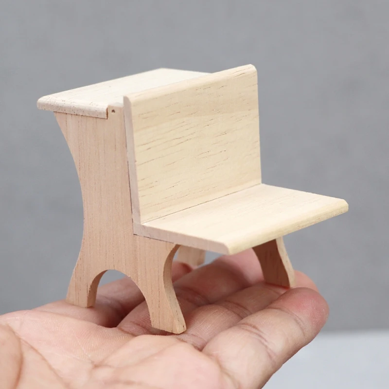 

Миниатюрный Настольный стул для кукольного домика в масштабе 1:12, модель 2 в 1, стол и стул, ученический стол для декора кукольного домика, детские игрушки для ролевых игр