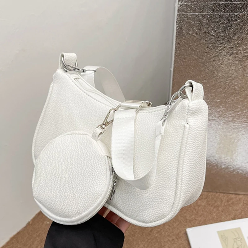 Retro Solid Color PU Leather Shoulder Underarm Bag Women's Fashion Handbags Casual Hobos Purses and Handbag Ladies Hand Bags