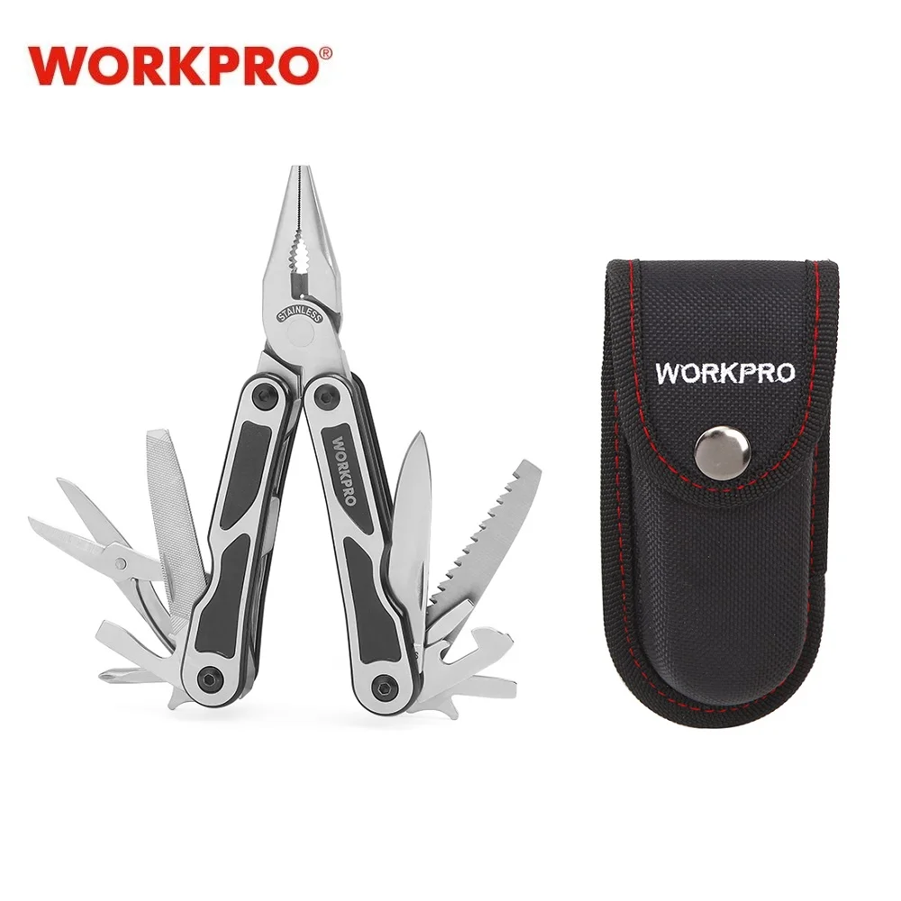 15 in 1 Multi Plier Stainless Steel Multitool Wire Stripper Crimping Tool WORKPRO For Camping Survival Hiking wire stripper,universal pliers,hand tools,stripping pliers,crimping tool,crimping tools,wire stripping pliers,crimping pliers,multifunctional pliers,multifunctional tools