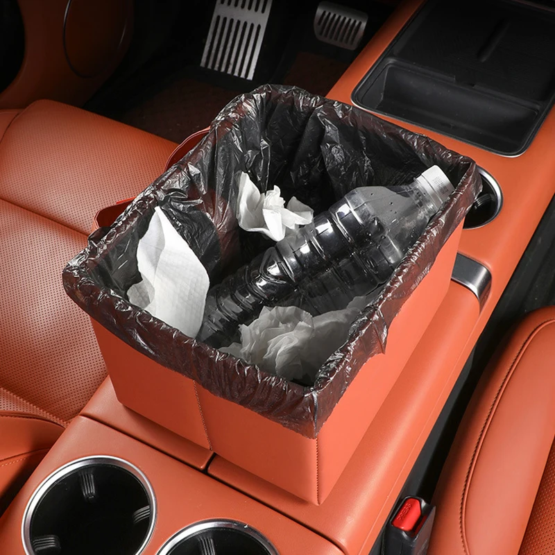 Trash can for car; multi-functional storage box for car interior; foldable storage box rear seat of car supplies