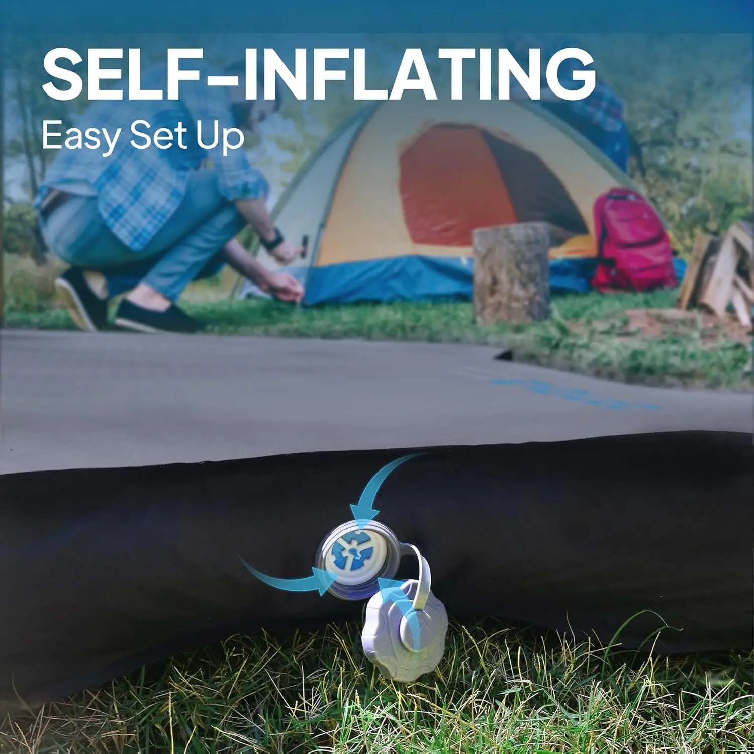 Tesla Model 3 Camping Air Mattress with Foam, Self Inflating Sleeping Pad, 4.5" Thick
