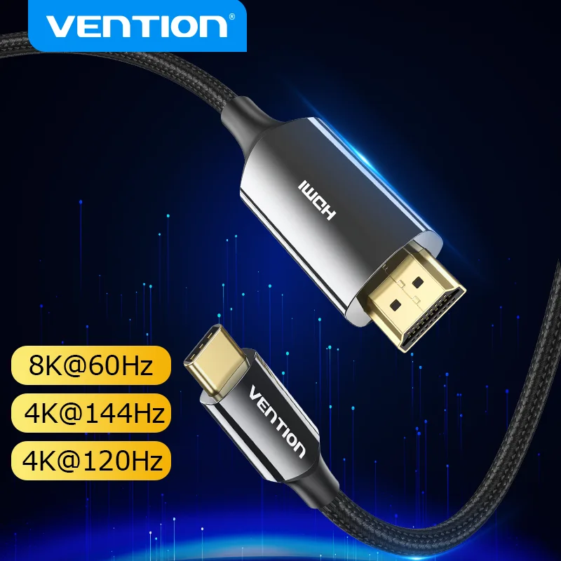 Vention Cavo Da Usb C A Hdmi 8K Tipo C Hdmi Thunderbolt 3 Adattatore Per Macbook Samsung Galaxy S10/S9 Huawei Honor Type C A Hdmi