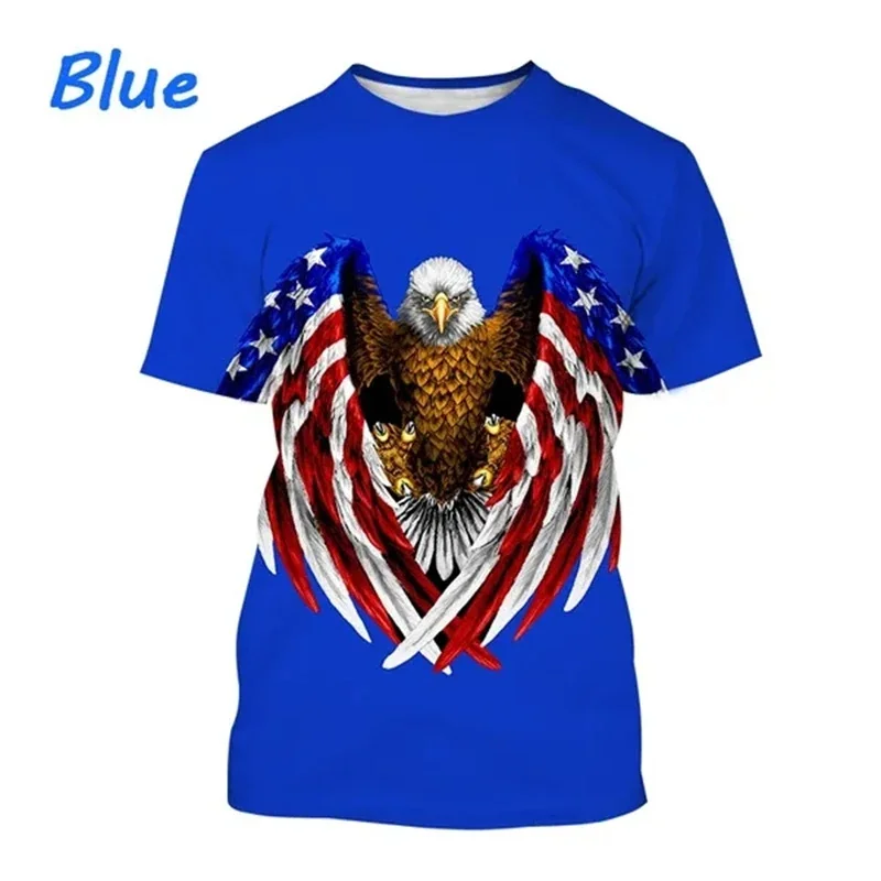 

Summer New 3D America Flag Emblem Printing T Shirt American Spiritual Totem Graphic T-shirts For Men Kid Fashion Vintage Clothes