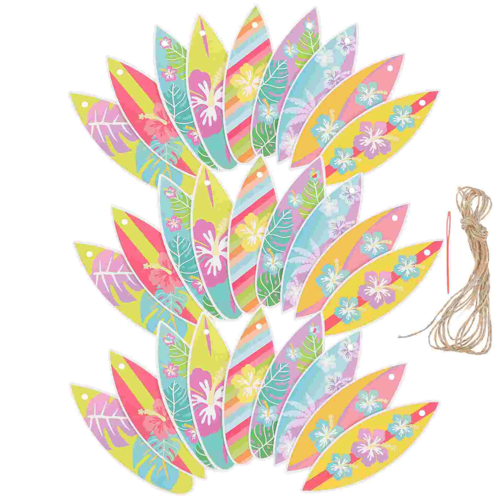 27 Pcs Surfboard Charm Hanging Wall Decor Party Paper Accessory Rustic Ornament Vintage Decorative Seaside