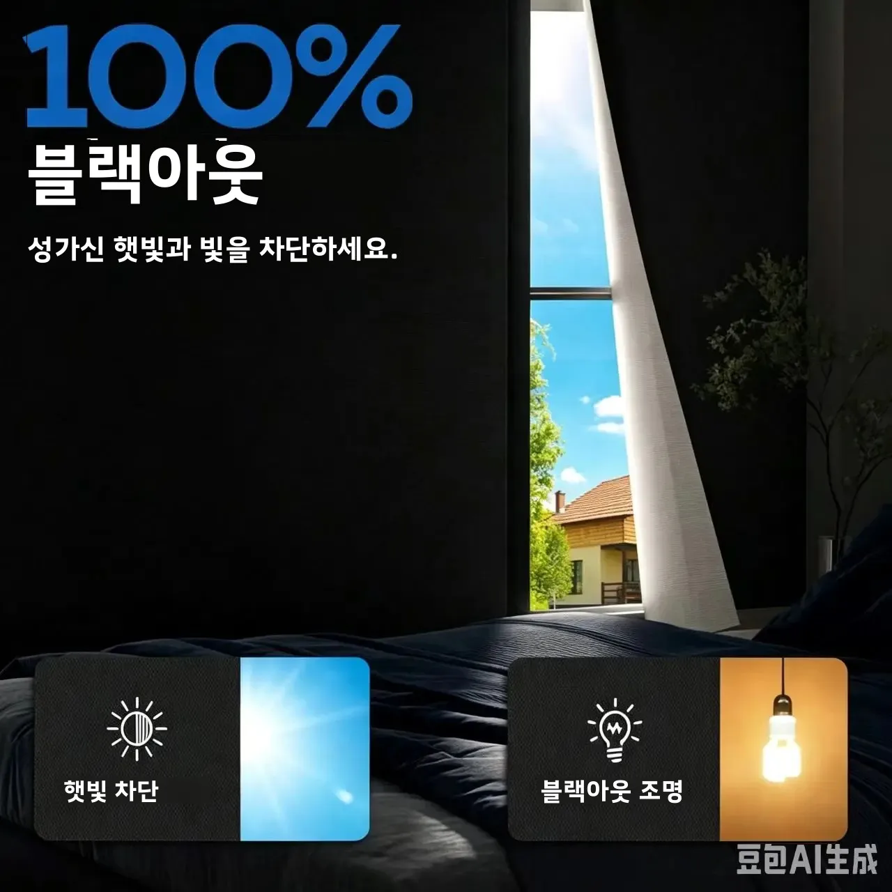 암막 커튼 100% 효과, 드릴링 필요 없음, 침실 여행용으로 사이즈 조절 가능, 이상적인 룸다크닝 솔루션