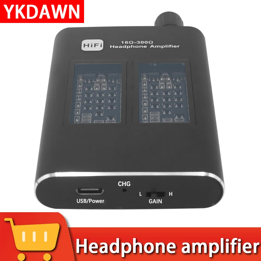 

Portable HiFi Headphone Amplifier Headphone Amp 3.5mm Stereo Audio Out with Switch Powered Dual-Output with 2-Level Boost