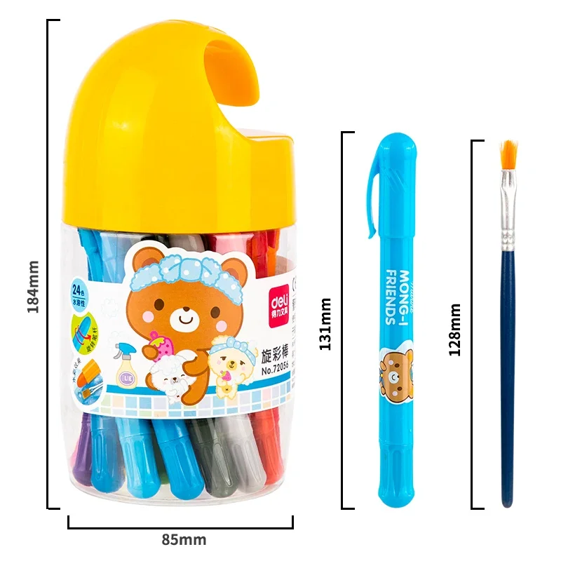 Deli Oil Pastels 24 Colors Plastic Enclosure Colored Pencil Color Wax Crayon Color Pen Paiting Pencil Kid Gift