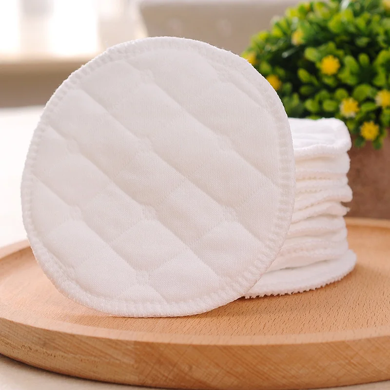 12PCS(6 pairs) 3 layers cotton Reusable Breast Pads Nursing Waterproof Organic Plain Washable Pad Baby Breastfeeding Accessory