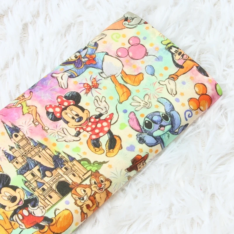 Mickey Minnie Fabric Cotton By The Yard,Fabric Disney For Sewing Dress Clothes Home Textile Needlework DIY Quilting Material