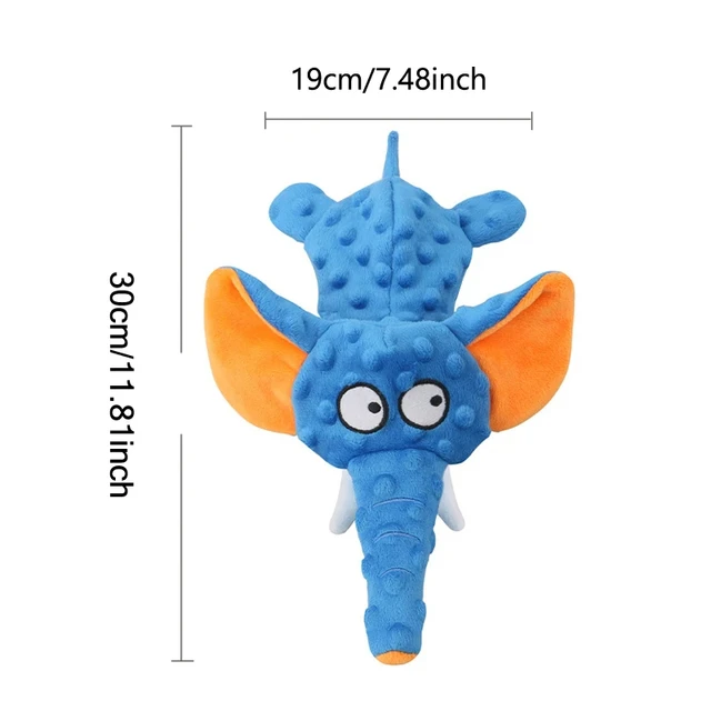 Elephant Soft Plush Funny Squeaky Dog Chew Toy Blue